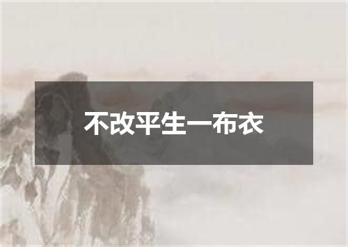 不改平生一布衣
