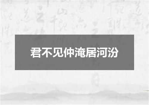 君不见仲淹居河汾