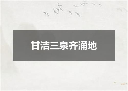 甘洁三泉齐涌地