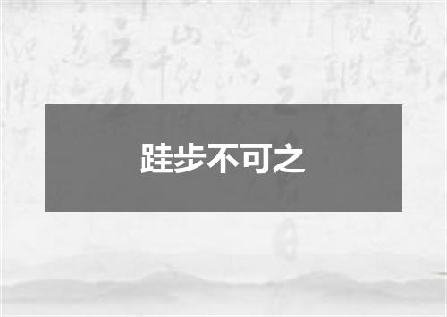 跬步不可之