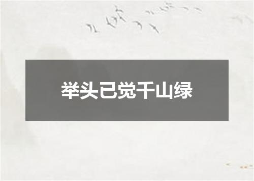 举头已觉千山绿