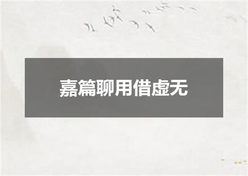 嘉篇聊用借虚无