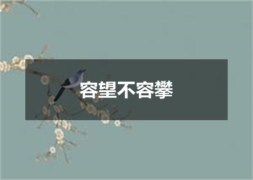 容望不容攀