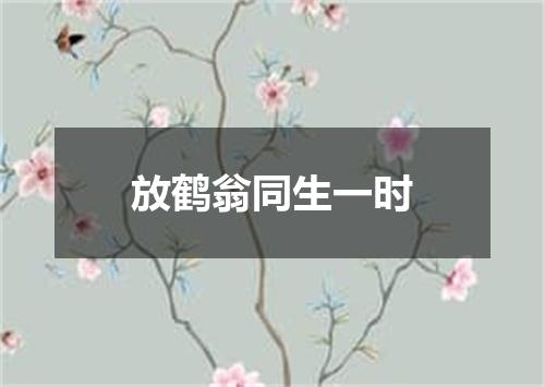 放鹤翁同生一时