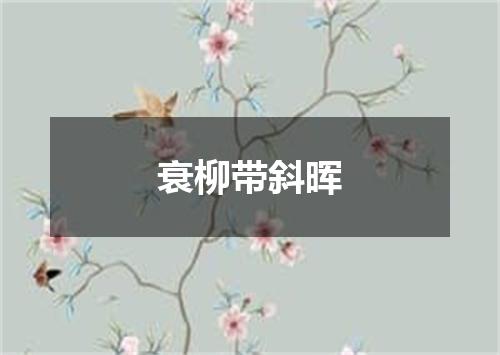 衰柳带斜晖