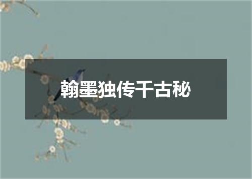 翰墨独传千古秘