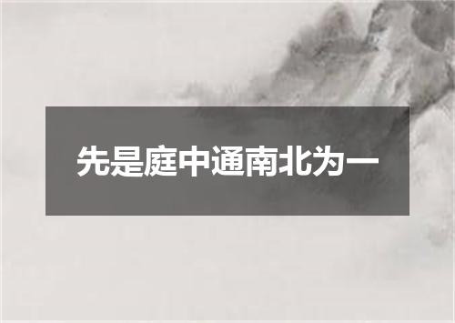 先是庭中通南北为一