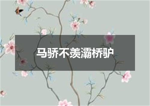 马骄不羡灞桥驴