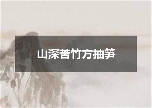 山深苦竹方抽笋