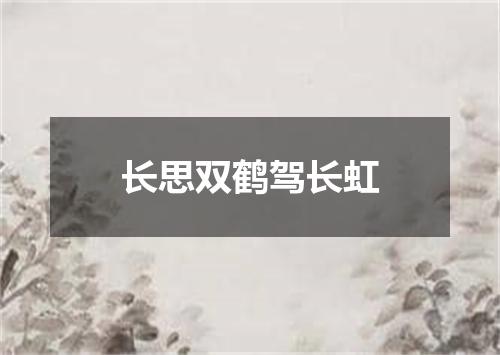 长思双鹤驾长虹