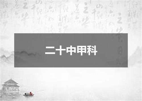 二十中甲科