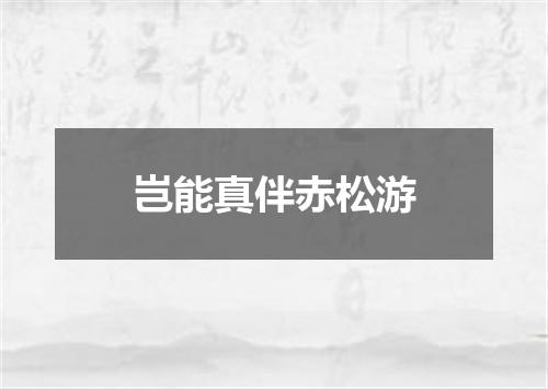 岂能真伴赤松游
