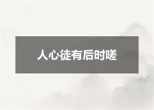 人心徒有后时嗟