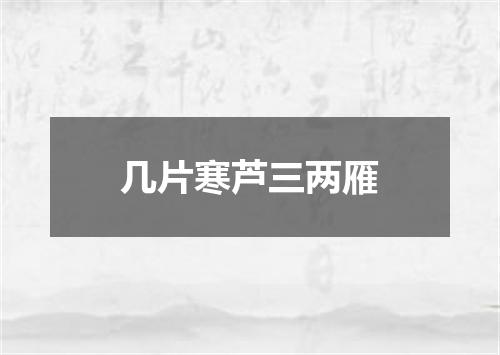 几片寒芦三两雁