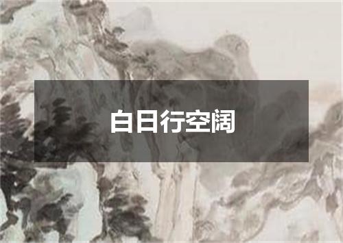 白日行空阔