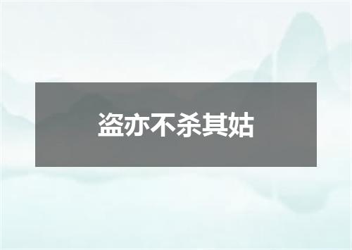 盗亦不杀其姑