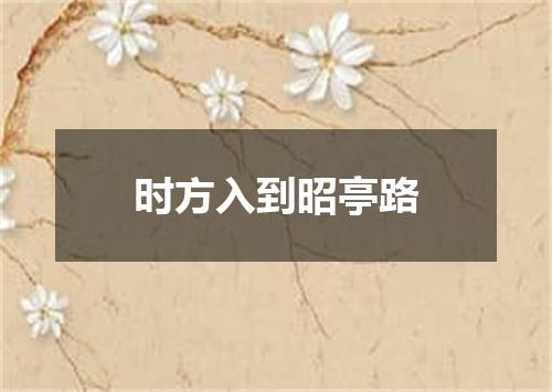 时方入到昭亭路