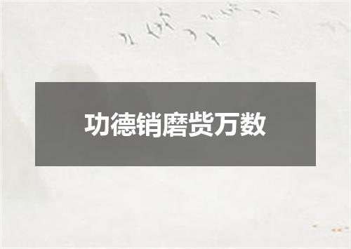功德销磨赀万数