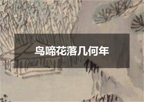 鸟啼花落几何年