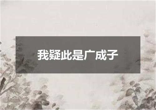 我疑此是广成子