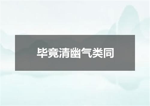 毕竟清幽气类同