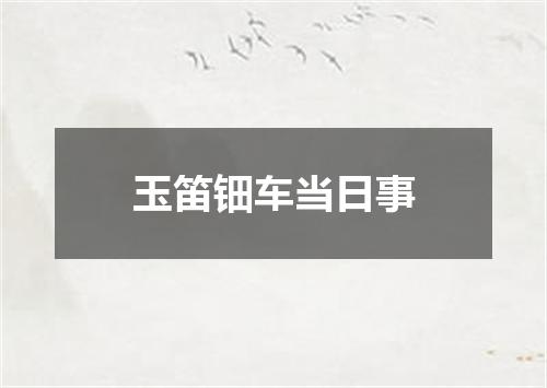 玉笛钿车当日事