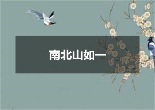 南北山如一