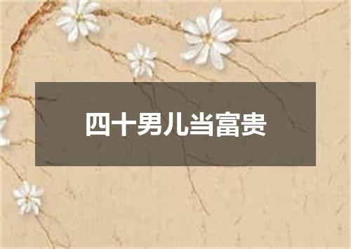 四十男儿当富贵