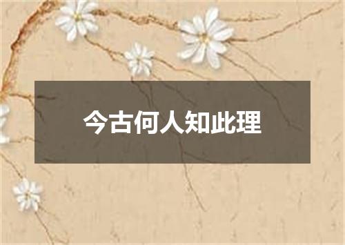 今古何人知此理