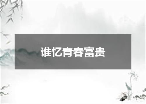 谁忆青春富贵