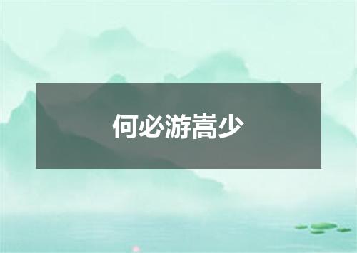 何必游嵩少