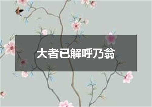 大者已解呼乃翁