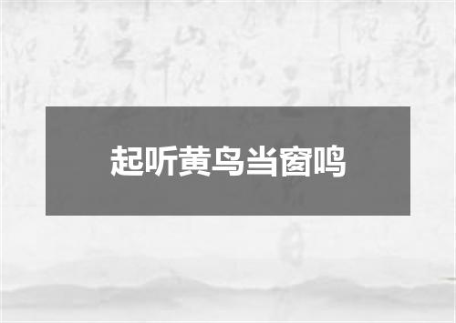 起听黄鸟当窗鸣
