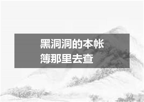 黑洞洞的本帐簿那里去查