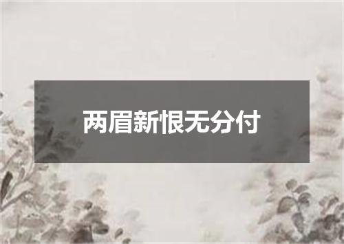 两眉新恨无分付