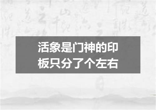 活象是门神的印板只分了个左右