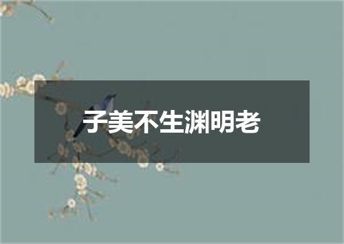 子美不生渊明老