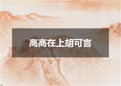 高高在上胡可言