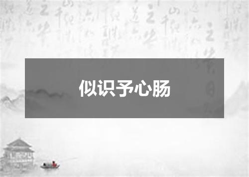 似识予心肠