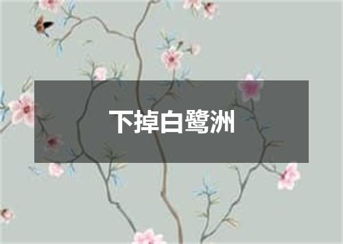 下掉白鹭洲