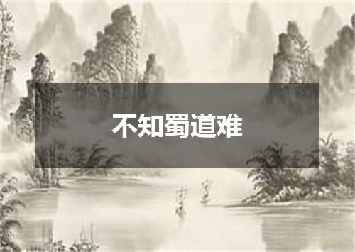 不知蜀道难