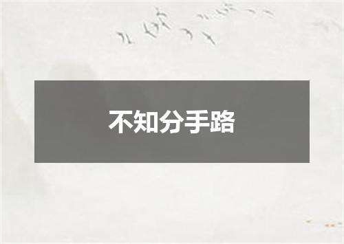 不知分手路