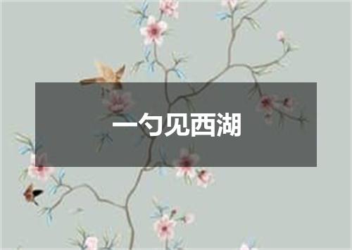 一勺见西湖