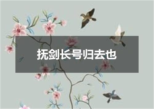 抚剑长号归去也