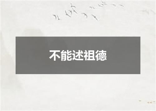 不能述祖德