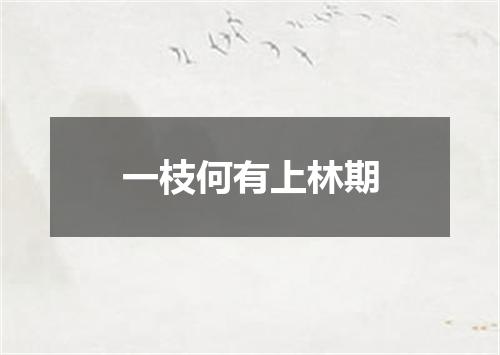 一枝何有上林期