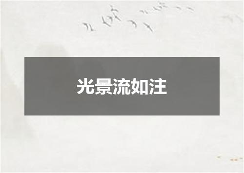 光景流如注