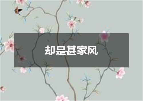 却是甚家风