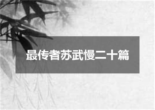 最传者苏武慢二十篇