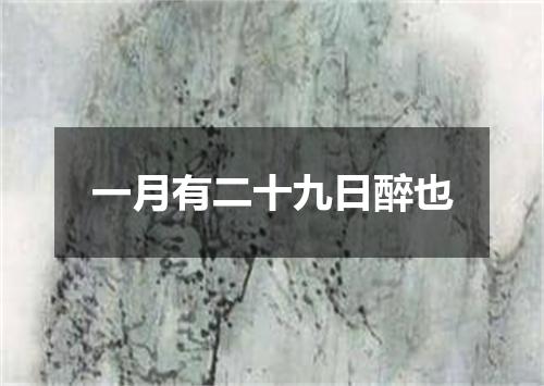 一月有二十九日醉也